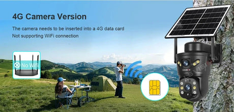 LS Vision 4G WiFi Outdoor Solar Camera - 8MP Dual Lens Night Vision WaterproofCCTV