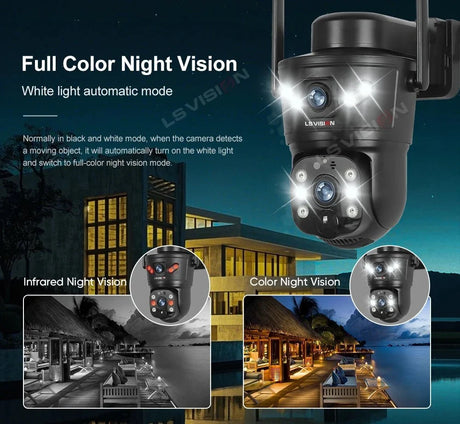 LS Vision 4G WiFi Outdoor Solar Camera - 8MP Dual Lens Night Vision WaterproofCCTV