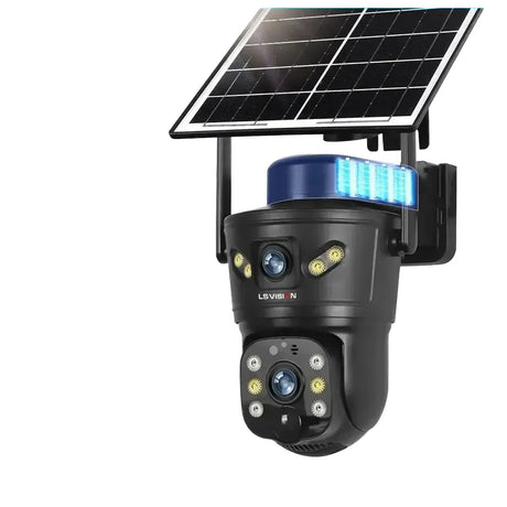 LS Vision 4G WiFi Outdoor Solar Camera - 8MP Dual Lens Night Vision WaterproofCCTV