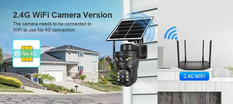 LS Vision 4G WiFi Outdoor Solar Camera - 8MP Dual Lens Night Vision WaterproofCCTV
