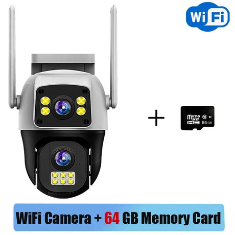 LumenGuard 8MP Dual Lens 4G Outdoor Camera PTZ Surveillance With AI Detection HD