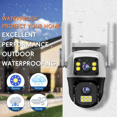 LumenGuard 8MP Dual Lens 4G Outdoor Camera PTZ Surveillance With AI Detection HD