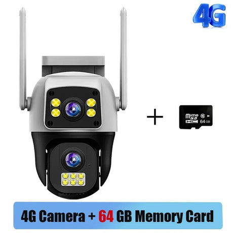 LumenGuard 8MP Dual Lens 4G Outdoor Camera PTZ Surveillance With AI Detection HD