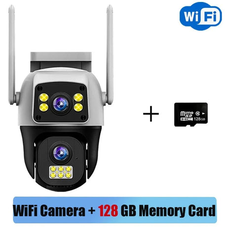 LumenGuard 8MP Dual Lens 4G Outdoor Camera PTZ Surveillance With AI Detection HD