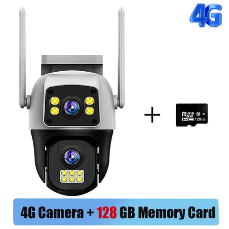 LumenGuard 8MP Dual Lens 4G Outdoor Camera PTZ Surveillance With AI Detection HD