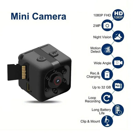 Mini 1080P Nanny Cam Night Vision Motion Activated Indoor Outdoor Security