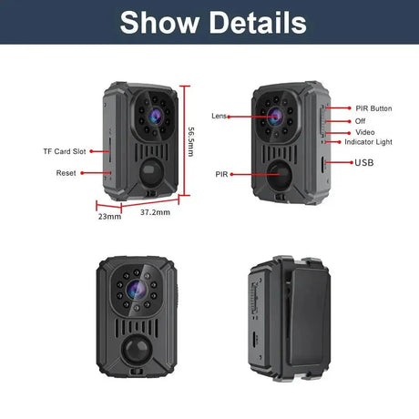 Mini PIR Body Camera Full HD Recorder With Motion Detection