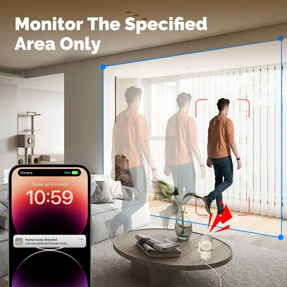 MOES Tuya WiFi Indoor Pan/Tilt Camera - 4MP HD Night Vision Panoramic Patrol Pro