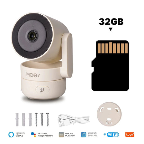 MOES Tuya WiFi Indoor Pan/Tilt Camera - 4MP HD Night Vision Panoramic Patrol Pro