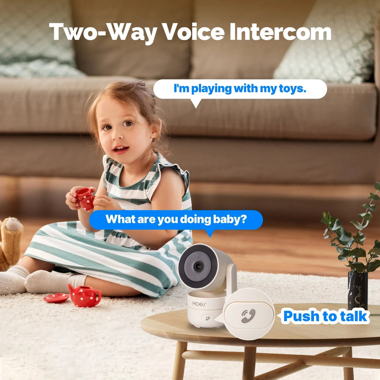 MOES Tuya WiFi Indoor Pan/Tilt Camera - 4MP HD Night Vision Panoramic Patrol Pro