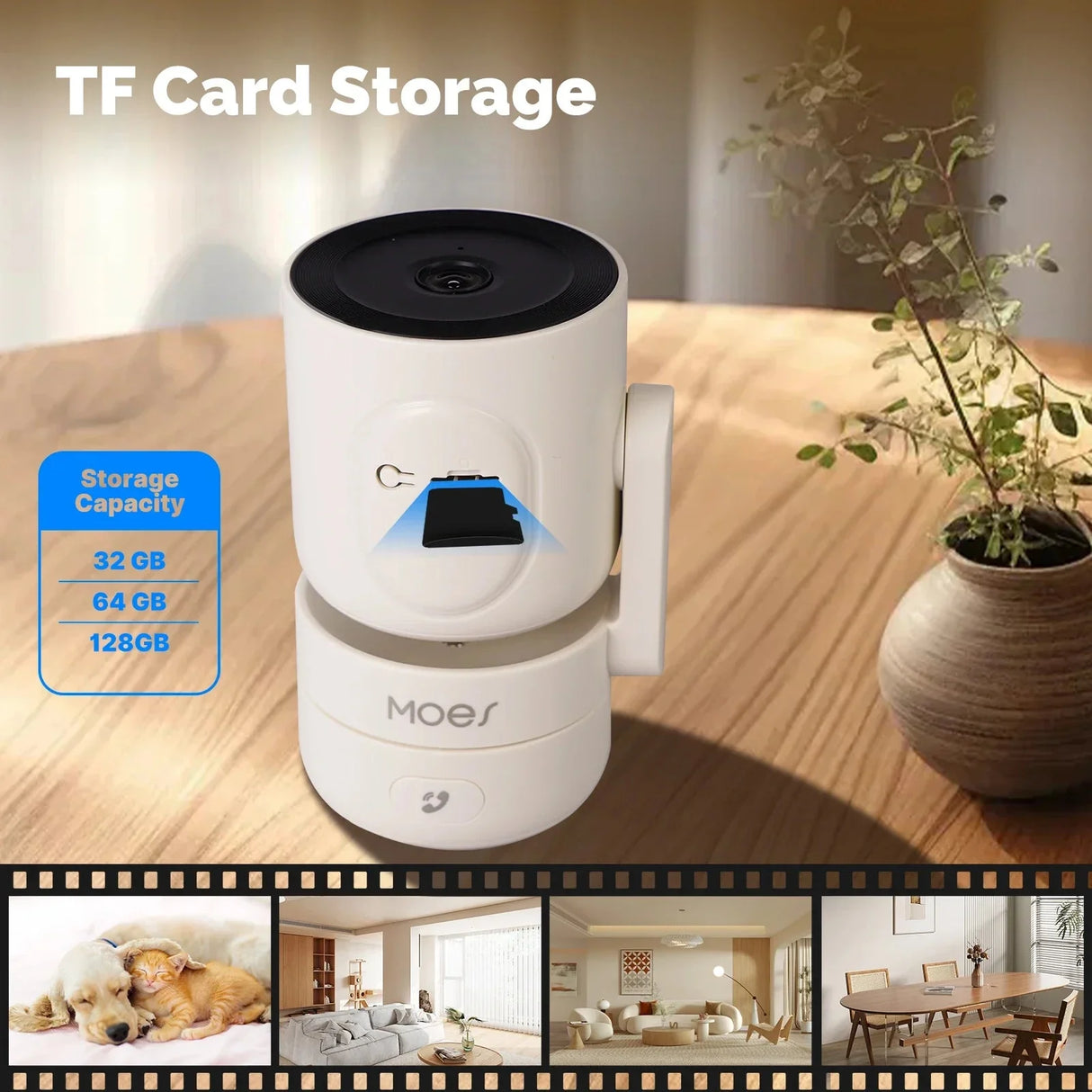 MOES Tuya WiFi Indoor Pan/Tilt Camera - 4MP HD Night Vision Panoramic Patrol Pro