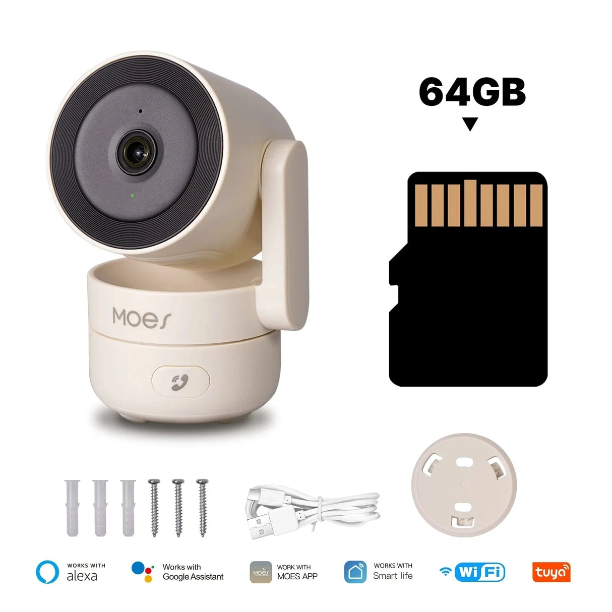 MOES Tuya WiFi Indoor Pan/Tilt Camera - 4MP HD Night Vision Panoramic Patrol Pro