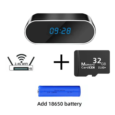 OPUYYM 4K Wireless Clock Camera Night Vision Motion Detection WiFi Always Safe