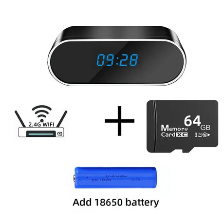 OPUYYM 4K Wireless Clock Camera Night Vision Motion Detection WiFi Always Safe
