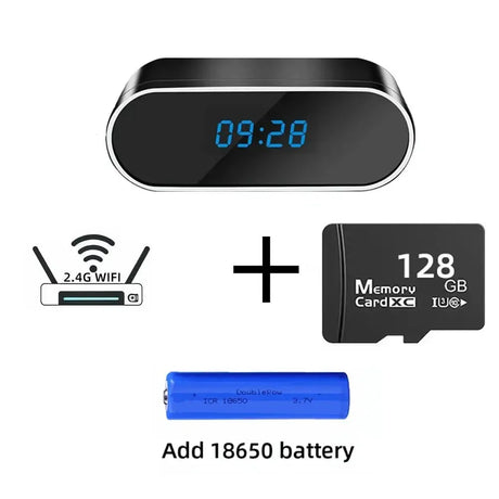 OPUYYM 4K Wireless Clock Camera Night Vision Motion Detection WiFi Always Safe