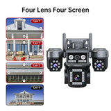 ESCAPION 10K 20MP 4 Lens WiFi Security Camera 360 PTZ 16X Zoom IP66 Waterproof Pro