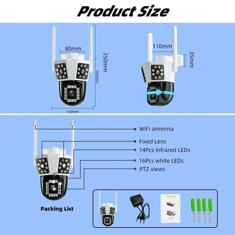 Outdoor AI Security Camera With 6K Surveillance Tracking