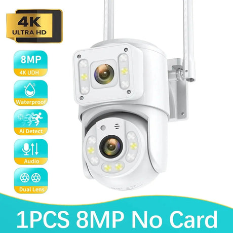 8MP Dual Lens Outdoor Security Camera With Night Vision