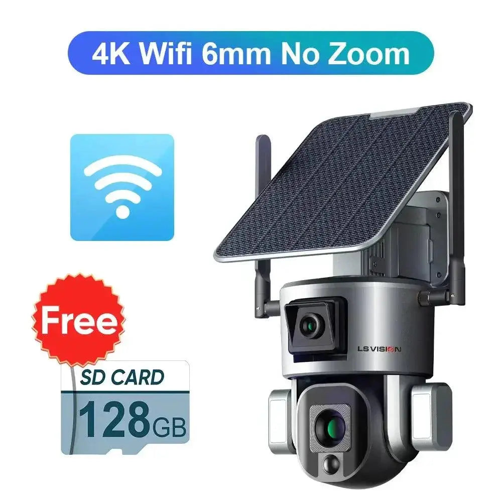 Solar Security Camera Dual Lens Tech Outdoor Surveillance