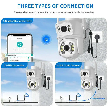 4K Dual Lens PTZ WiFi Outdoor Security Camera Night Vision