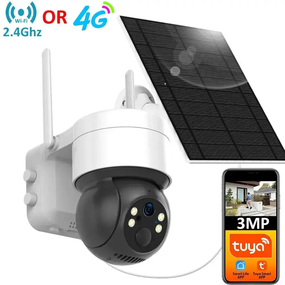 ESCAPION Tuya SmartLife Solar 4G PTZ CCTV Camera 3MP Battery Outdoor Security Pro