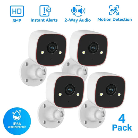Outdoor Wireless Security Camera 3MP 1296P With WiFi For Property Monitoring
