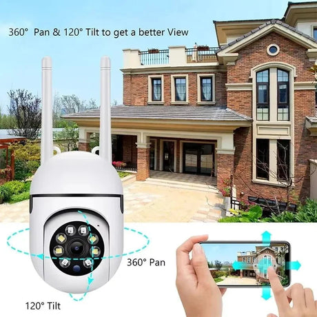 SecureHome 8MP WiFi Security Camera - PTZ Night Vision Motion Detection For Home