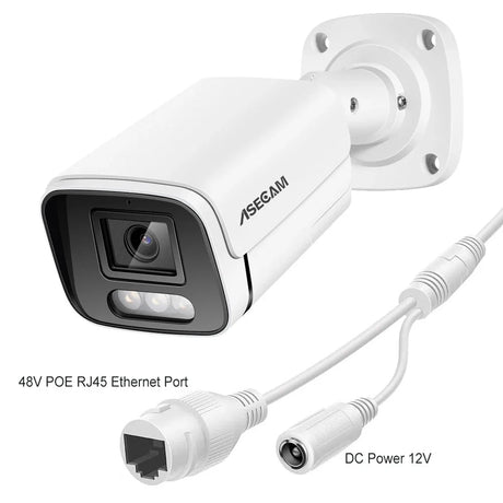 SecureVision 4K 8MP IP PoE Outdoor Bullet Camera - Color Night Vision H265 4KCam