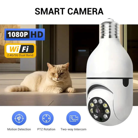 Smart Bulb Security Camera 360 Degree WiFi 5GHz Outdoor E27 Socket See Angles