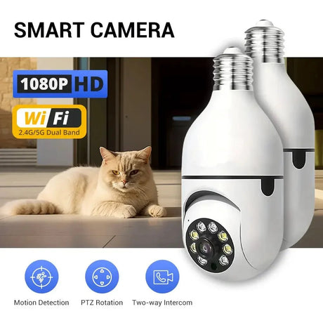 Smart Bulb Security Camera 360 Degree WiFi 5GHz Outdoor E27 Socket See Angles