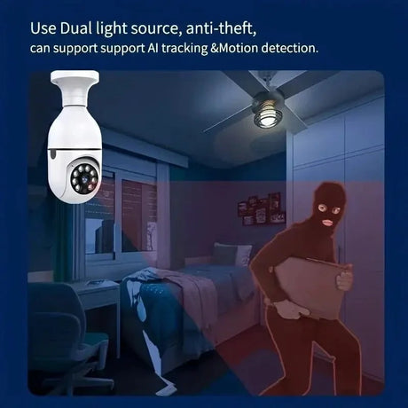 Smart Bulb Security Camera 360 Degree WiFi 5GHz Outdoor E27 Socket See Angles