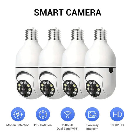 Smart Bulb Security Camera 360 Degree WiFi 5GHz Outdoor E27 Socket See Angles