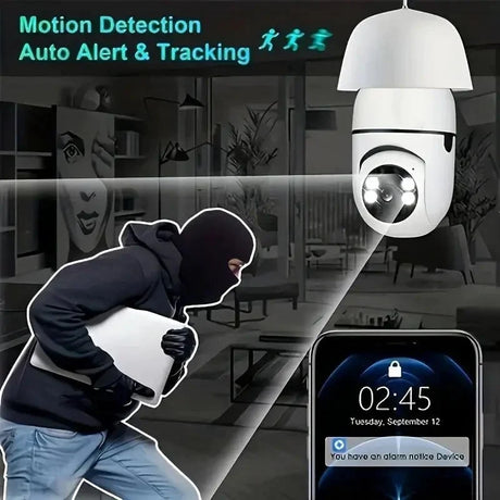 Smart Bulb Security Camera 360 Degree WiFi 5GHz Outdoor E27 Socket See Angles