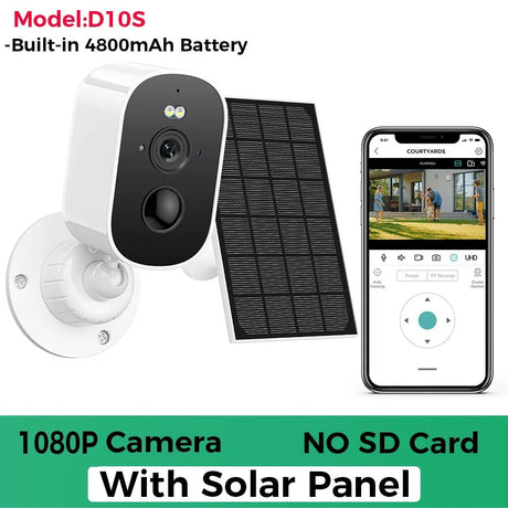 SolarGuard 1080P Solar Outdoor Camera - PIR Motion Alarm With Cloud StorageX Pro