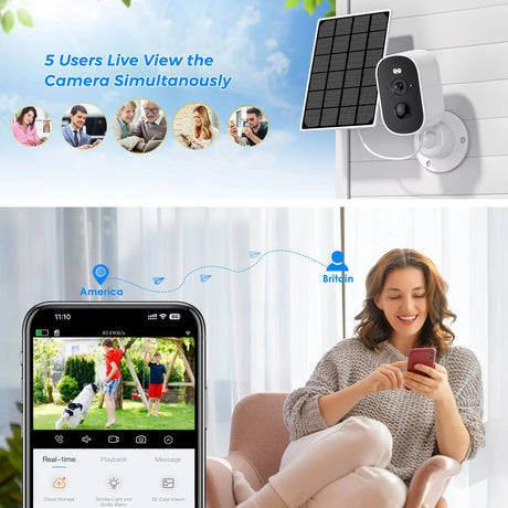 SolarGuard 1080P Solar Outdoor Camera - PIR Motion Alarm With Cloud StorageX Pro