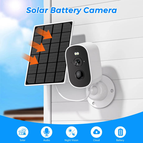 SolarGuard 1080P Solar Outdoor Camera - PIR Motion Alarm With Cloud StorageX Pro