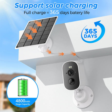 SolarGuard 1080P Solar Outdoor Camera - PIR Motion Alarm With Cloud StorageX Pro