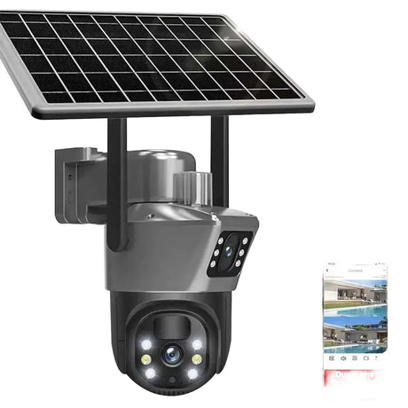 SolarGuard 8MP 4K WiFi Solar Camera - Dual Lens PTZ Wireless Surveillance System