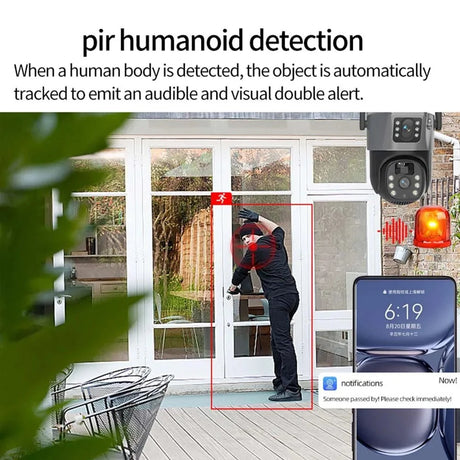SolarGuard 8MP 4K WiFi Solar Camera - Dual Lens PTZ Wireless Surveillance System
