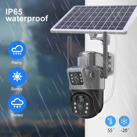SolarGuard 8MP 4K WiFi Solar Camera - Dual Lens PTZ Wireless Surveillance System