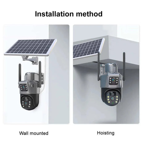 SolarGuard 8MP 4K WiFi Solar Camera - Dual Lens PTZ Wireless Surveillance System