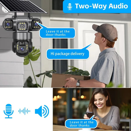 SolarGuard Solar 4G Outdoor Camera With 15MP HD Triple Lens System - All Weather