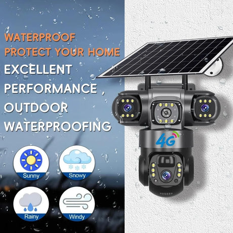 SolarGuard Solar 4G Outdoor Camera With 15MP HD Triple Lens System - All Weather