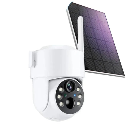 SolarGuard WiFi PTZ Solar IP Camera - 4MP FHD Built In Battery Standby iCsee App