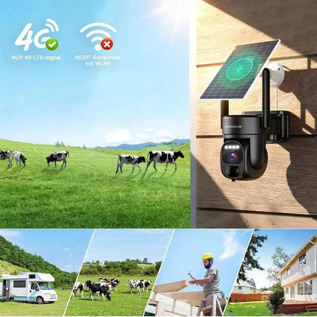 SZSINOCAM US 4G Solar Outdoor Security Camera With Human Detection Night Vision