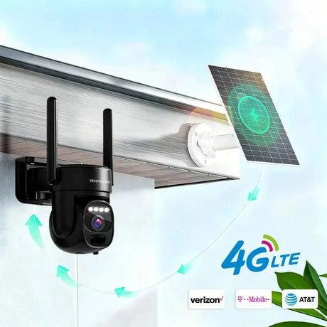 SZSINOCAM US 4G Solar Outdoor Security Camera With Human Detection Night Vision