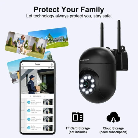 SZSINOCAM WiFi PTZ Camera With Auto Tracking And Two Way Audio For Home Security