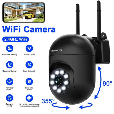 SZSINOCAM WiFi PTZ Camera With Auto Tracking And Two Way Audio For Home Security