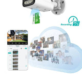 TPTEK 8MP 4K IP Camera - AI Human Detects Outdoor Bullet Surveillance With iCSee