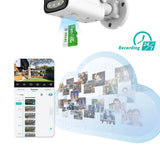 TPTEK 8MP 4K IP Camera - AI Human Detects Outdoor Bullet Surveillance With iCSee